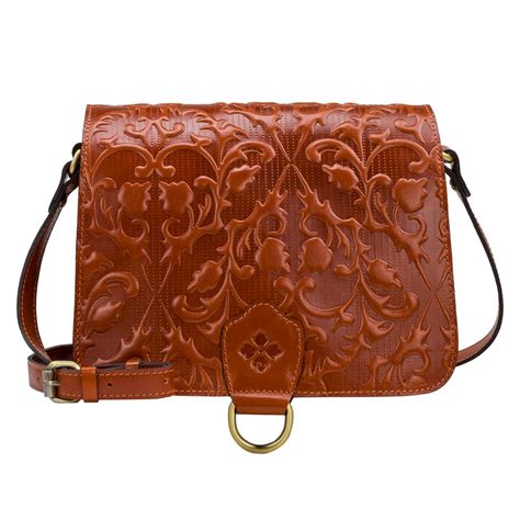 Patricia Nash Ilina Rose Tooled Leather Crossbody Bag 20296748 Hsn