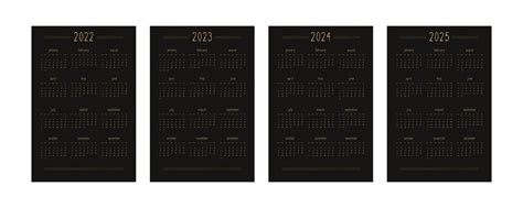 Premium Vector 2022 2023 2024 2025 Calendar For Personal Planner
