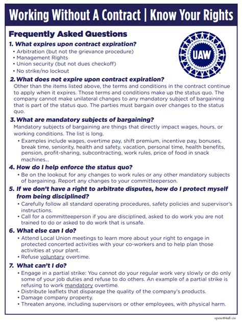 What Is A Stand Up Strike Working Without A Contract Faq Uaw Local 412