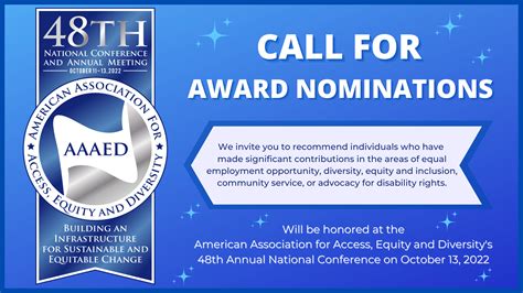 Call For Award Nominations American Association For Access Equity And