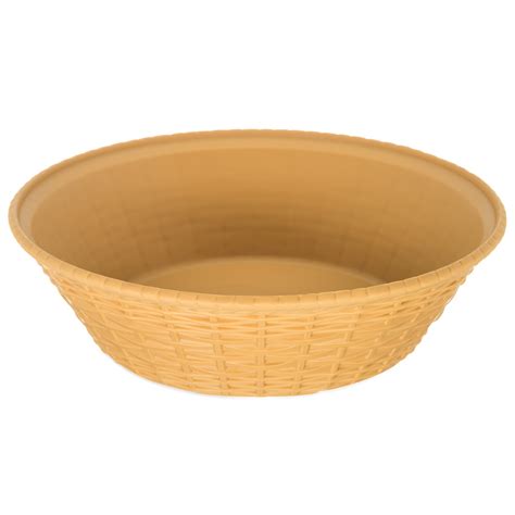 Carlisle 652467 Weavewear Tan Round Plastic Serving Basket 9 12case