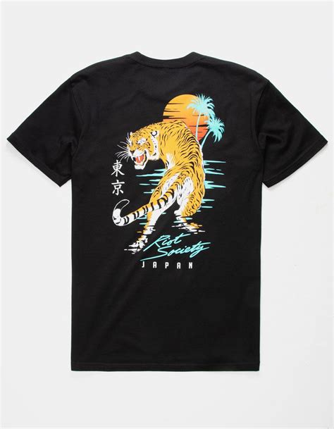 Riot Society Cotton Tiger Sunset Black Mens T Shirt For Men Lyst