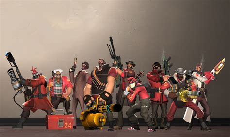 My Entire Tf2 Loadout In The Meet The Team Pose I Kept The Weapons
