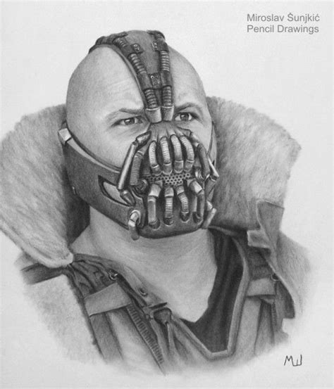 Bane The Batman Villain Pencil Drawing By Miroslav Sunjkic Batman