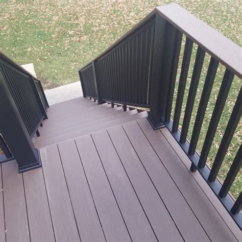 Deck Stairs Of A Capped Composite Deck With Composite Railing And