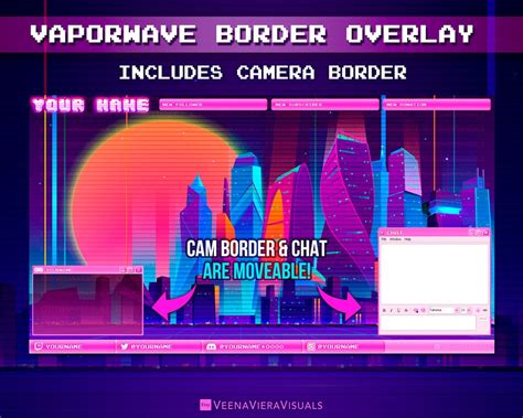 Vaporwave Stream Overlay For Twitch Facebook And Youtube Etsy