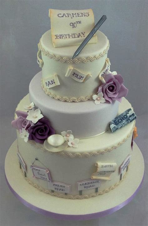 Vintage 90th Birthday Cake Decorated Cake By Cakesdecor