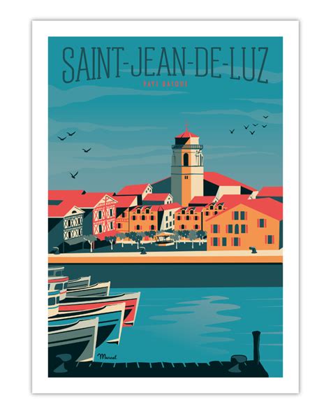 Nowadays, they brought high quality fish instead of quantity ones. Affiche vintage Saint-Jean-de-Luz "Le Port" - Marcel ...