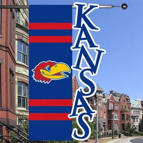 Kansas Jayhawks 28 X 44 Cut Out Applique One Sided Banner Flag