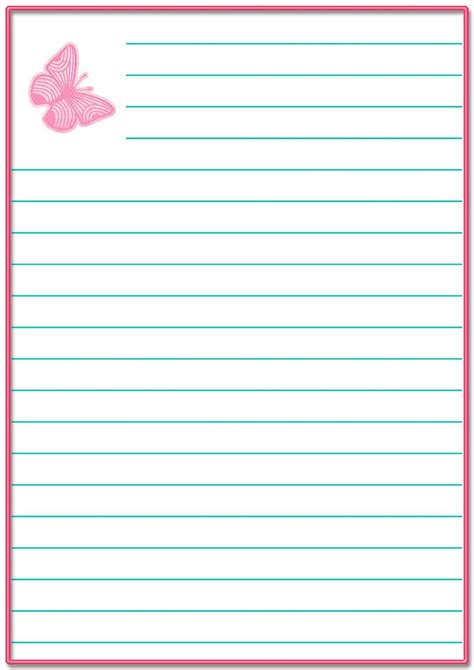 Hoja Decorada Writing Paper Printable Stationery Lined Writing Paper