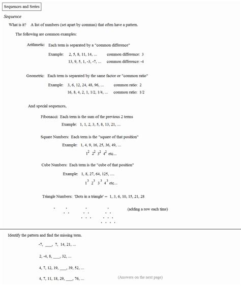 Https://tommynaija.com/worksheet/arithmetic Sequence Worksheet Answers