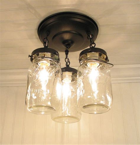 Vintage Mason Jar Ceiling Light Trio By Lampgoods On Etsy Via Etsy