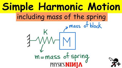 Simple Harmonic Motion Including The Mass Of The Spring Youtube