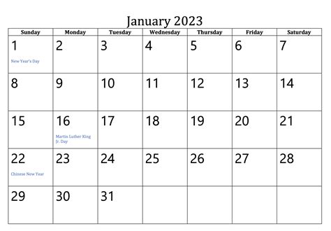 Free Printable 2023 Calendars