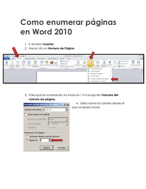 Como Enumerar Páginas En Word 2010