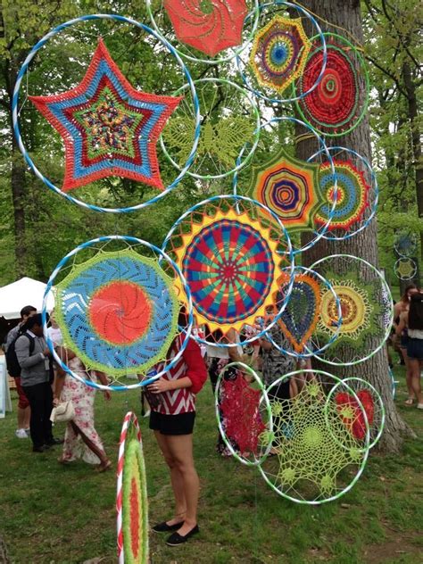 Mandalas In Hula Hoops Aka My Summer Project Yarn Bombing Crochet