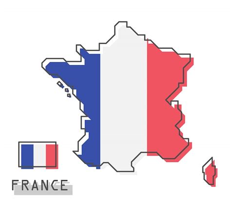 France Carte Et Drapeau Vecteur Premium