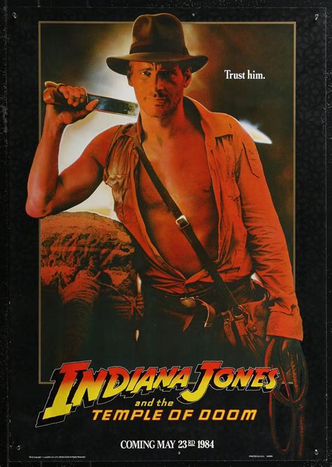 Indiana Jones And The Temple Of Doom Vintage Movie Poster