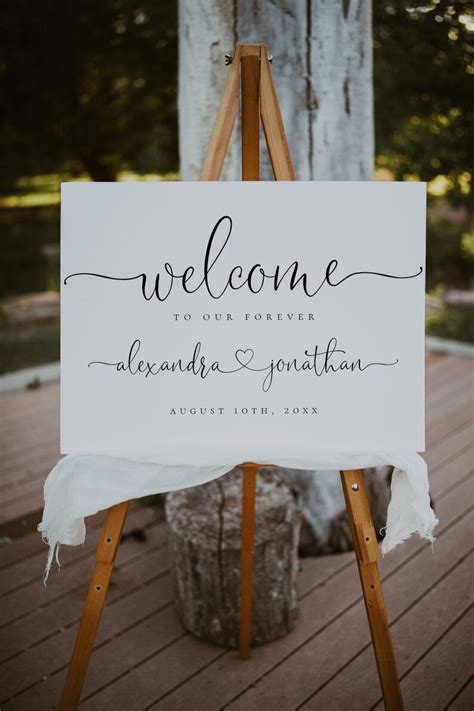 5 Sizes Wedding Welcome Sign Template Modern Wedding Welcome Etsy