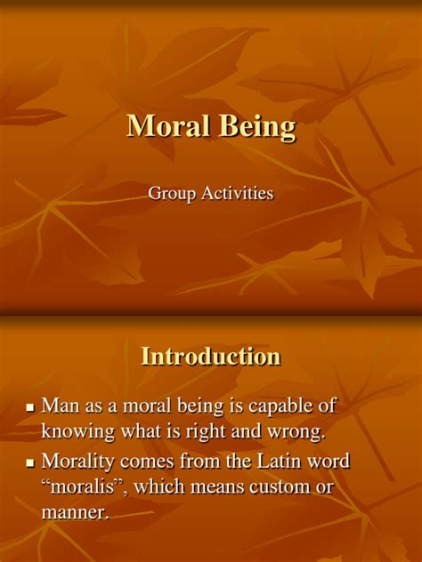 Moral Being Group Activities Pdf