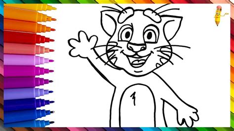 Drawing And Coloring Talking Tom 😺🐾 Drawings For Kids Talking Tom