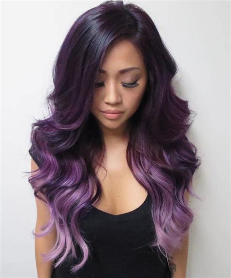 Add blonde or brunette shades to create a natural ombre. 40 Versatile Ideas of Purple Highlights for Blonde, Brown ...