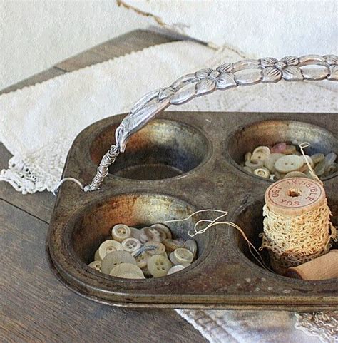 Muffin Tin Basket Aka Farmhouse Elegance Repurposed Vintage Muffin Tin