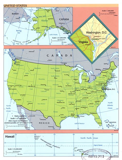 Large Detailed Political And Administrative Map Of The United States