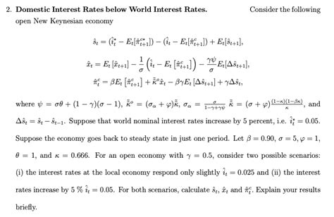 Solved 2 Domestic Interest Rates Below World Interest Chegg Com