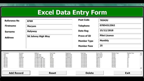 Free Excel Userform Templates