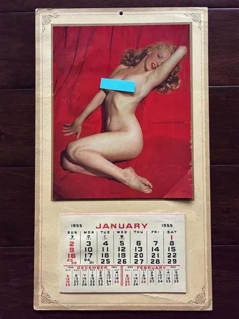 1955 MARILYN MONROE Golden Dreams Nude 10 X 17 Vintage Pin Up Calendar