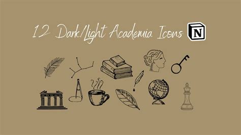 Notion Template Icons Dark Academia Icon Pack For Etsy Canada