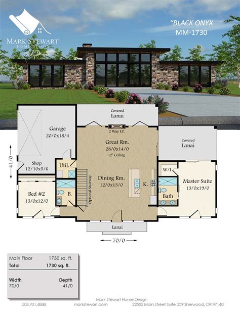 Black Onyx Contemporary Shed Roof House Plan By Mark Stewart