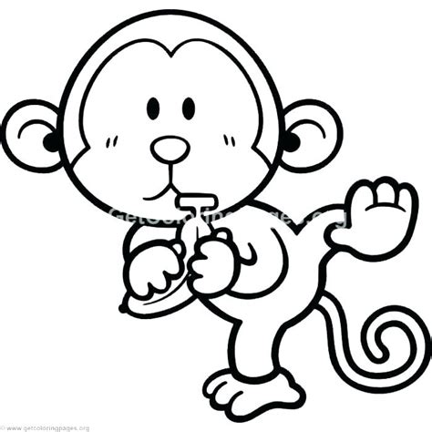 Cute Baby Monkey Coloring Pages At Free Printable