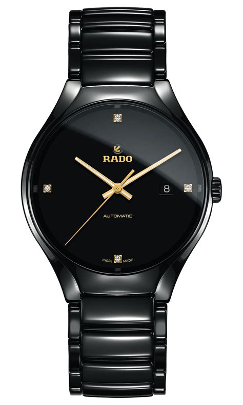Rado True Gents Diamond Automatic Dial And Black Ceramic Bracelet Watch