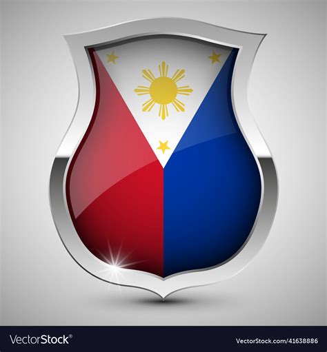 Eps10 Patriotic Shield With Flag Of Philippines Vector Image