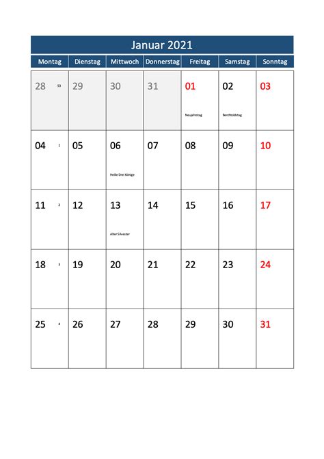 Gratis wochenkalender zum ausdrucken (excel format). Monatskalender 2021 (Schweiz) zum Ausdrucken | Muster ...