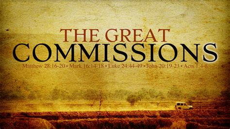 The Great Commissions For Gods Glory Alone Ministries