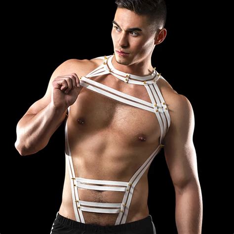 exotic tank men sexy body chest muscle harness male bondage gay lingerie nightclub strap sexual