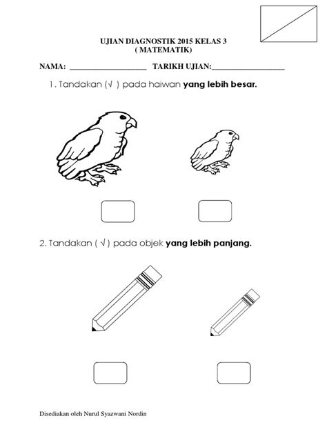 Savesave ujian diagnostik mm tahun 1.pdf for later. 255078885-Ujian-Diagnostik-Matematik-Tahun-1.docx