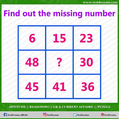 Brain Challenging Missing Number Puzzle Number Puzzle Test 4 Exams