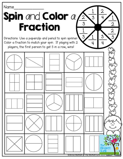 Spin And Color A Fraction Tons Of Hands On And Fun Printables