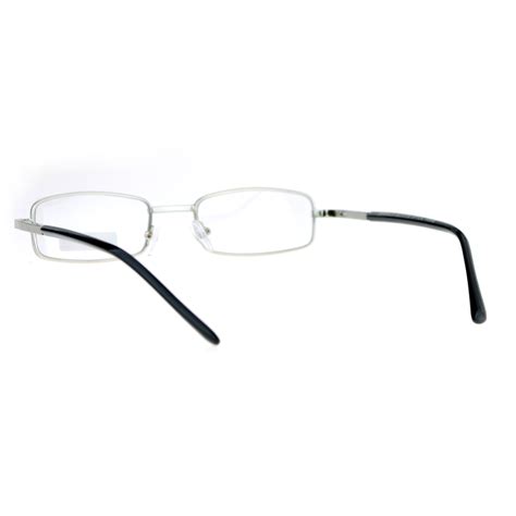 Sa106 Classic Narrow Rectangular Metal Mens Clear Lens Eye Glasses Ebay