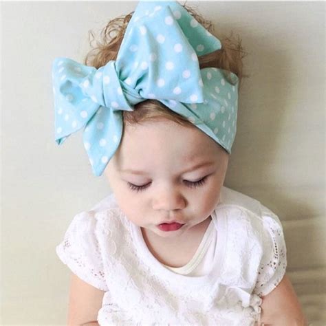 Cute Big Bowknot Baby Headband Blu Bambina Accessoires Cheveux Bébé
