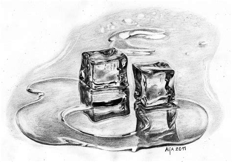 Ice Cubes Melting Drawing On Behance