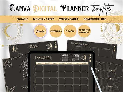 2023 Canva Digital Planner Template 2023 Editable Canva Etsy Hong Kong