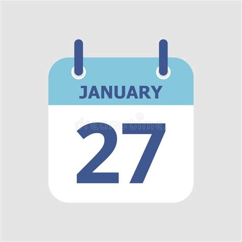 Calendar 27th Of January Stock Vector Illustration Of Flat 134595835