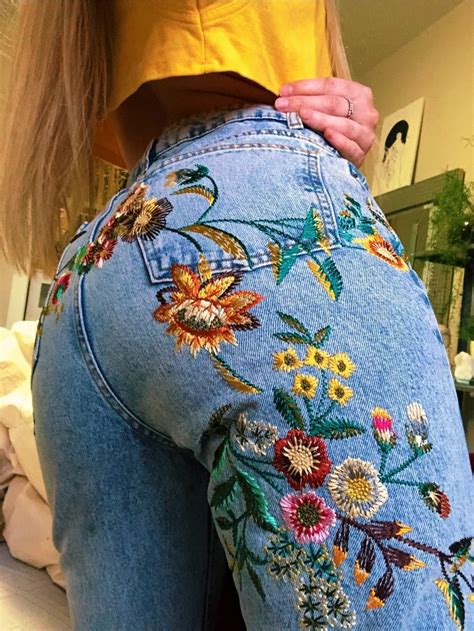 embroidery jeans embroidery on clothes cute embroidery embroidered clothes embroidered jeans