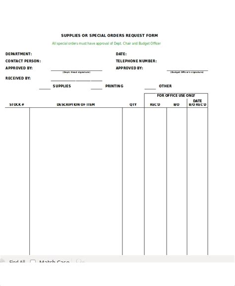 Supply Request Form Templates Ms Word Word Excel Templates Bank2home Com