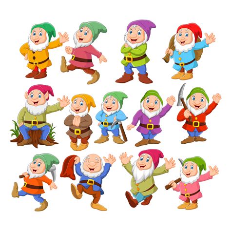 Cartoon Happy Dwarf Collection Set By Tigatelu Thehungryjpeg
